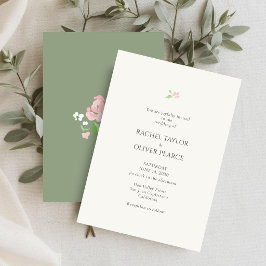 Convites Ivory & Sage Green | Watercolor Floral Wedding 