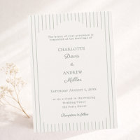 Ivory Sage Verde riscado elegante Casamento