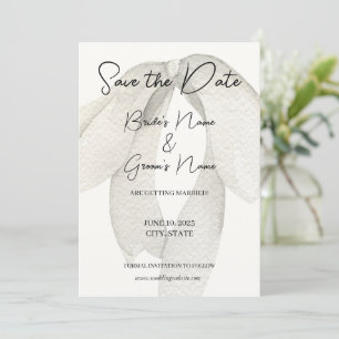 Convites Ivory Satin White Arco Salvar a Data