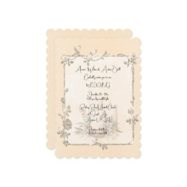 Convites Ivory Shiny Elegant Sparkly Frame Wedding