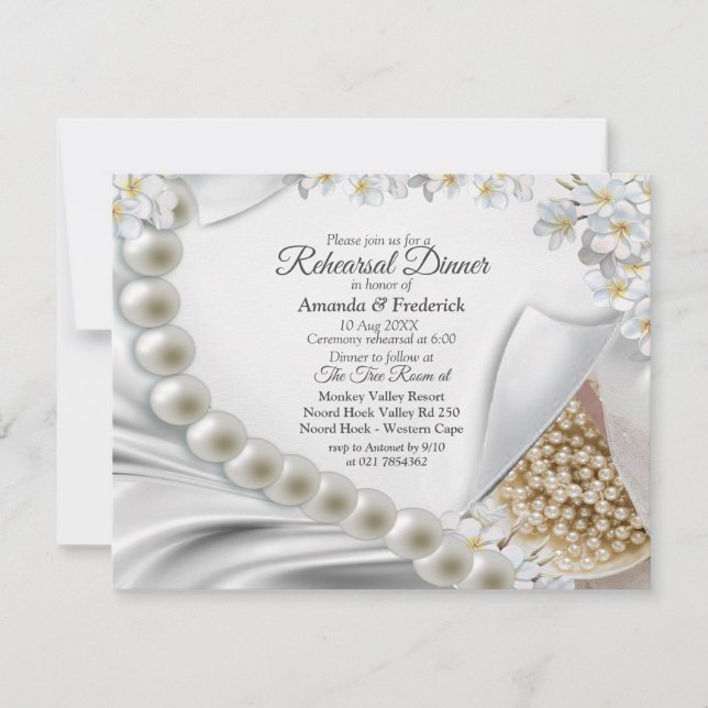 Convites Ivory,Verde,Azul,Seda Dourada e janto de ensaio de (Frente)