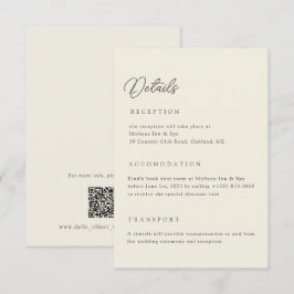 Convites Ivory Wedding Details Qr Code Enclosure Card