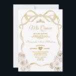 Convites Ivory White Floral Arco Fita Dourada Mis Quince<br><div class="desc">EDITABLE Ivory White Floral Arco Friso Dourada Coroa Mis Quince Convite Elegante Quinceañera Ivory White Princesa Floral Branca Convite Aniversário Dourada Coroa Mis Quince 15 Anos,  16ª Festa de aniversário</div>