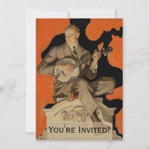 Convites J.C. Leyendecker Tocador de Banjo 1920 Arte Art Dé