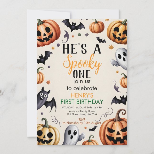 Convites Jack-O-Lantern Halloween Birthday Invitation Custu (Frente)