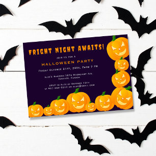 Convites Jack o' lanterna Purple & Orange Halloween Party