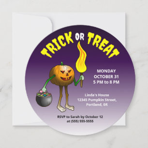 Convites Jack O'lantern para enganar ou tratar