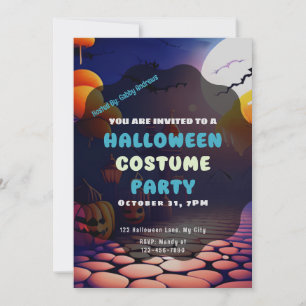 Convites Jack-O'Lanternas Cheia Lua Cheirosa Halloween