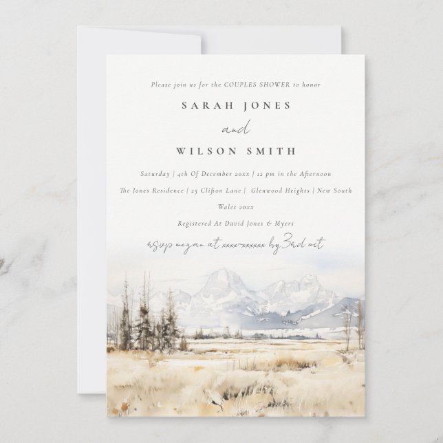 Convites Jackson Hole Wyoming Landscape Couples Shower (Frente)