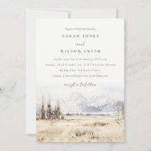 Jackson Hole Wyoming Watercolor Landscape Wedding