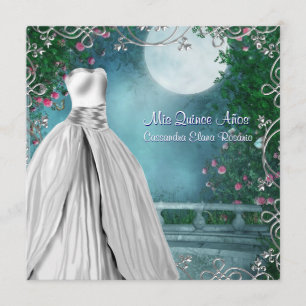 Convites Jade Verde Azul Rosa Rosas Quinceanera