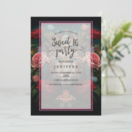 Convites Jaguar with Crown in Flowers Painting