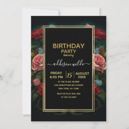 Convites Jaguar with Crown in Flowers Painting