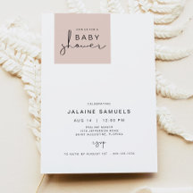 JALAINE Modern Blush Pink Block Girl Chá de fralda