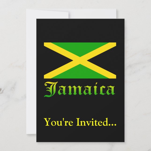 Convites Jamaica Flag, Black, Green and Yellow (Frente)