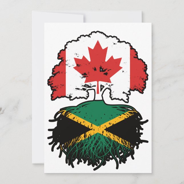 Convites Jamaica Jamaican Canada Tree Roots Flag (Frente)