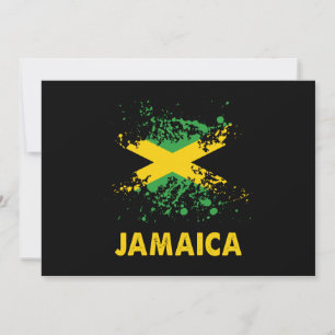 Convites Jamaica Retro WaterColor Jamaican Flag