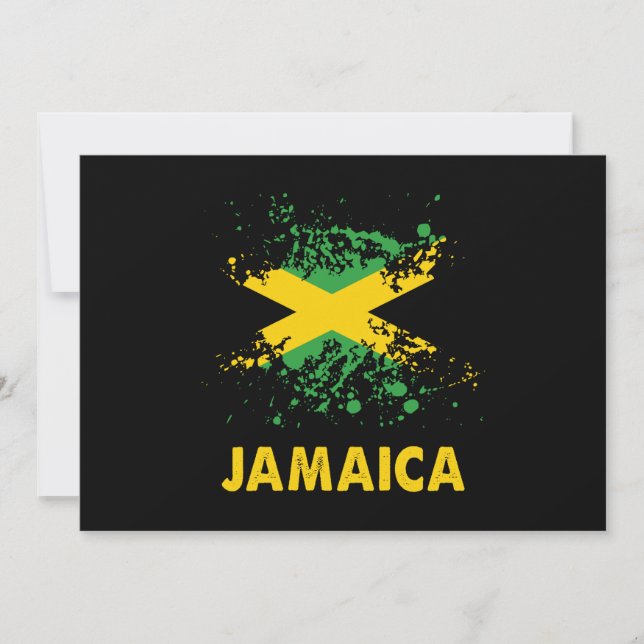 Convites Jamaica Retro WaterColor Jamaican Flag (Frente)