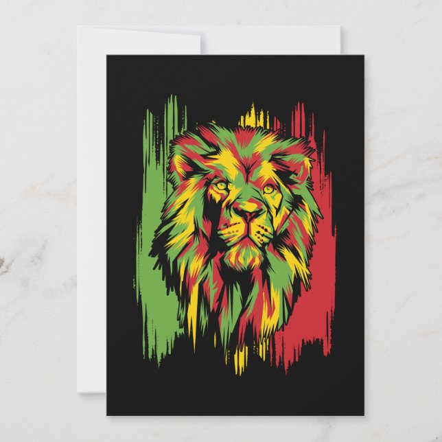 Convites Jamaican Lion Rasta African Reggae (Frente)