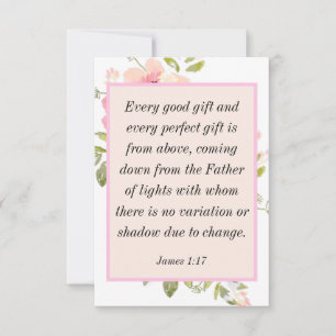 Convites James 1:17 Bíblia Verse Sobre Bênção da Placa 