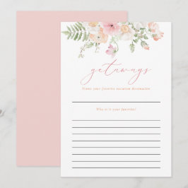 Convites JANE Blush Pink Getaways Viagem Bridal Jogo