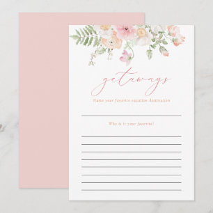 Convites JANE Blush Pink Getaways Viagem Bridal Jogo