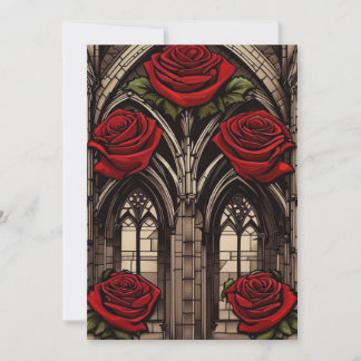Convites Janela Catedral e Casamento de Elegância Gótica Ro