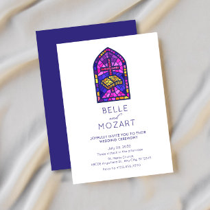 Convites Janela mosaica da igreja na cerimônia de bíblia