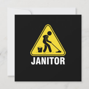 Convites Janitor Sign Cleaners Serviço de Limpeza Janitors