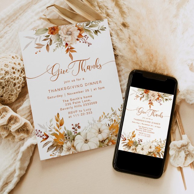 Convites Janta de Ação de Graças aos Obrigados (Criador carregado)