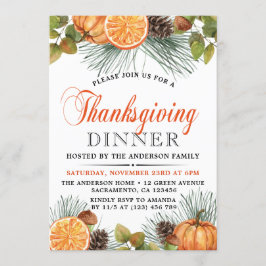 Convites Janta de Ação de Graças da Rustic Fall Pumpkin