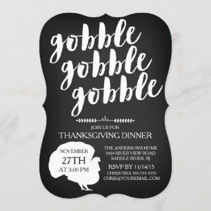 Convites Janta de Ação de Graças do ChalkboardGobble Gob