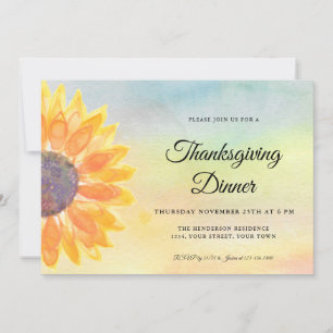 Convites Janta de Ação de Graças Girassol