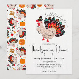 Convites Janta de Ação de Graças para a Turquia, um país co