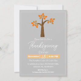 Convites Janta Simples de Ação de Graças Elegante Queda Flo
