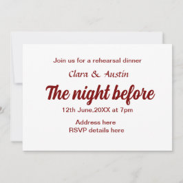 Convites Jantar a noite antes do mínimo simples