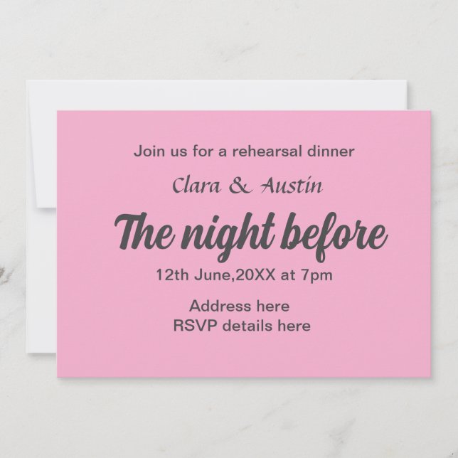 Convites Jantar a noite antes do mínimo simples (Frente)