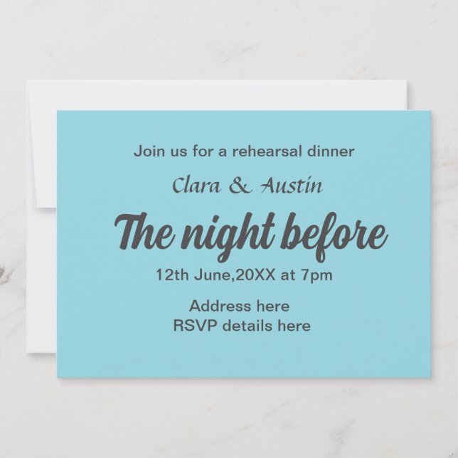 Convites Jantar a noite antes do mínimo simples (Frente)