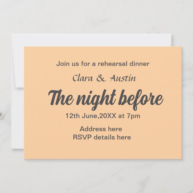 Convites Jantar a noite antes do mínimo simples (Frente)