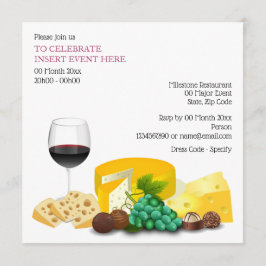 Convites Jantar com coquetel de queijo de vinho