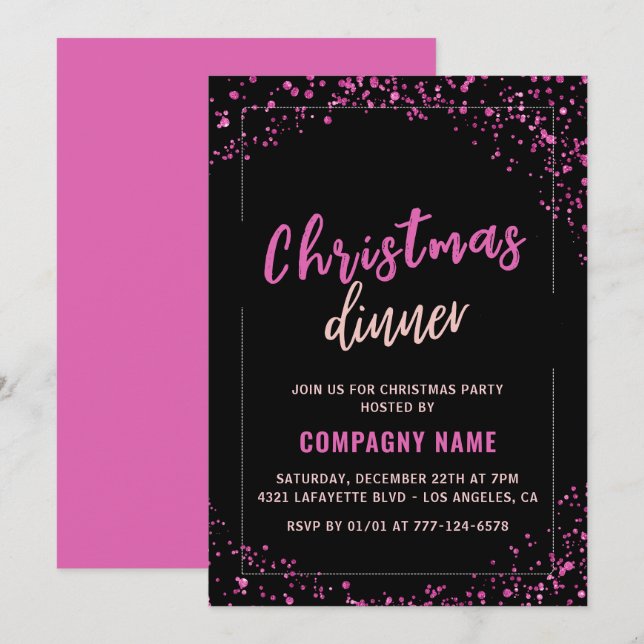 convites jantar da festa de Natal da Companhia Pre (Frente/Verso)
