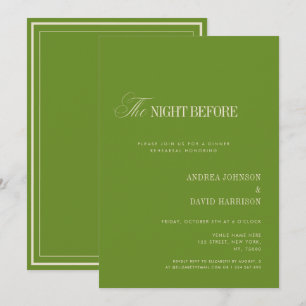 Convites Jantar da Noite Anterior ao Ensaio Elegante Verde