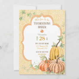 Convites Jantar de Ação de Graças Abóbora Butternut Sage
