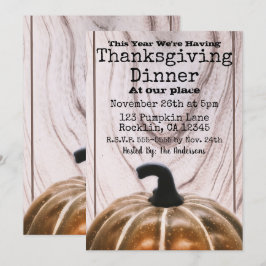 Convites Jantar de Ação de Graças com Abóbora de Outono Rús