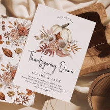 Jantar de Ação de Graças com Abóbora Floral de Out