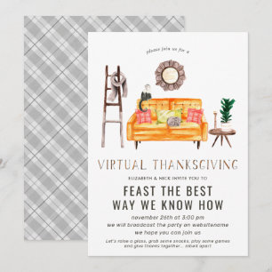 Convites Jantar de Ação de Graças do Friendsgiving Virtual