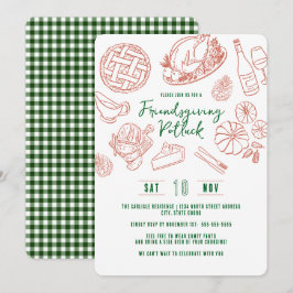 Convites Jantar de Ação de Graças entre Amigos Vintage Comi