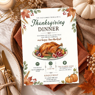 Convites Jantar de Ação de Graças Festa de Friendsgiving fr