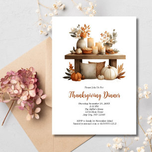 Convites Jantar de Ação de Graças Friendsgiving Outono