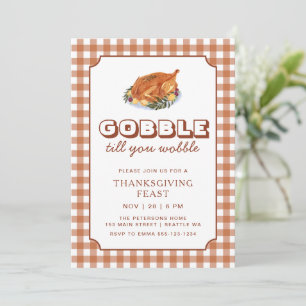Convites Jantar de Ação de Graças Gobble Till You Wobble Pe